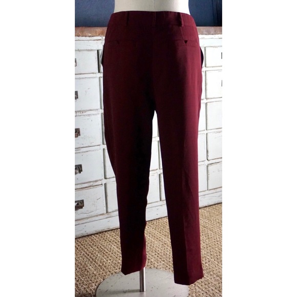 Anthropologie Sasha Button Fly Wine Trousers New 4 - Picture 8 of 16